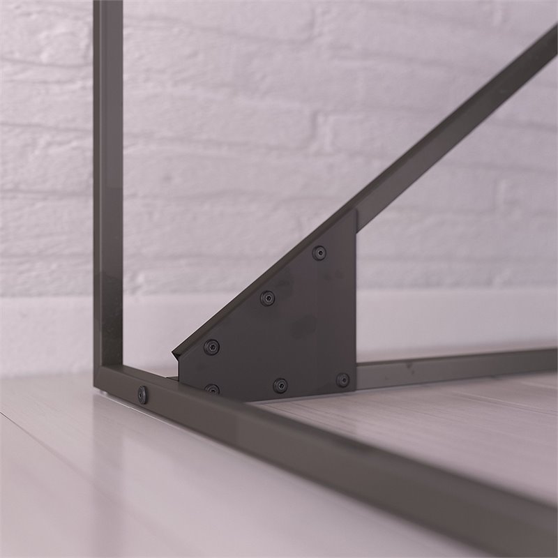 Atlin Designs 62W L Shaped Industrial Desk with Return in Rustic Gray