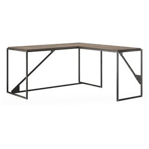 atlin designs 62w l shaped industrial desk with return in rustic gray