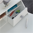 Atlin Designs Modern Wood Computer Desk with 2 Drawer Pedestal in White