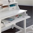 Atlin Designs Modern Wood Computer Desk with 2 Drawer Pedestal in White