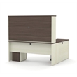 Atlin Designs L-Desk with Hutch in White Chocolate and Antigua