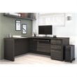 Atlin Designs 4 Piece L Shaped Computer Desk in Bark Gray and Slate