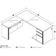 Atlin Designs 4 Piece L Shaped Computer Desk in Bark Gray and Slate
