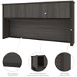 Atlin Designs 5 Piece Wood L Shaped Computer Desk with Hutch in Bark Gray