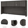 Atlin Designs 6 Piece U Shaped Computer Desk with Hutch in Bark Gray