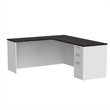Atlin Designs L Desk in White and Deep Gray