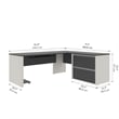 Atlin Designs L-Shaped Desk with 1 Oversized Pedestal in Sandstone & Slate