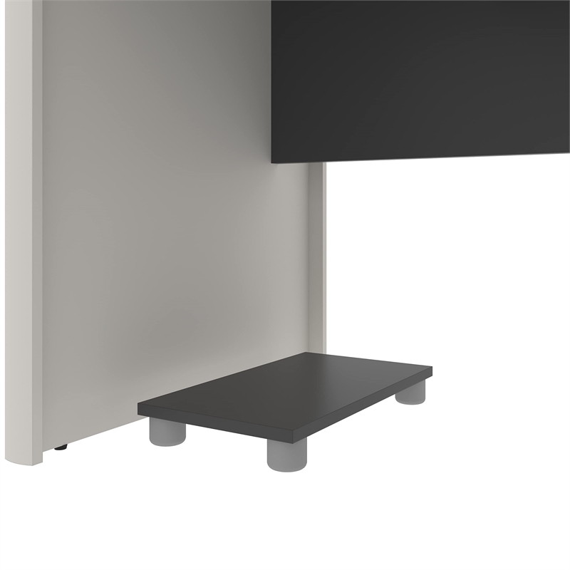 Atlin Designs L-Shaped Desk with 1 Oversized Pedestal in Sandstone & Slate