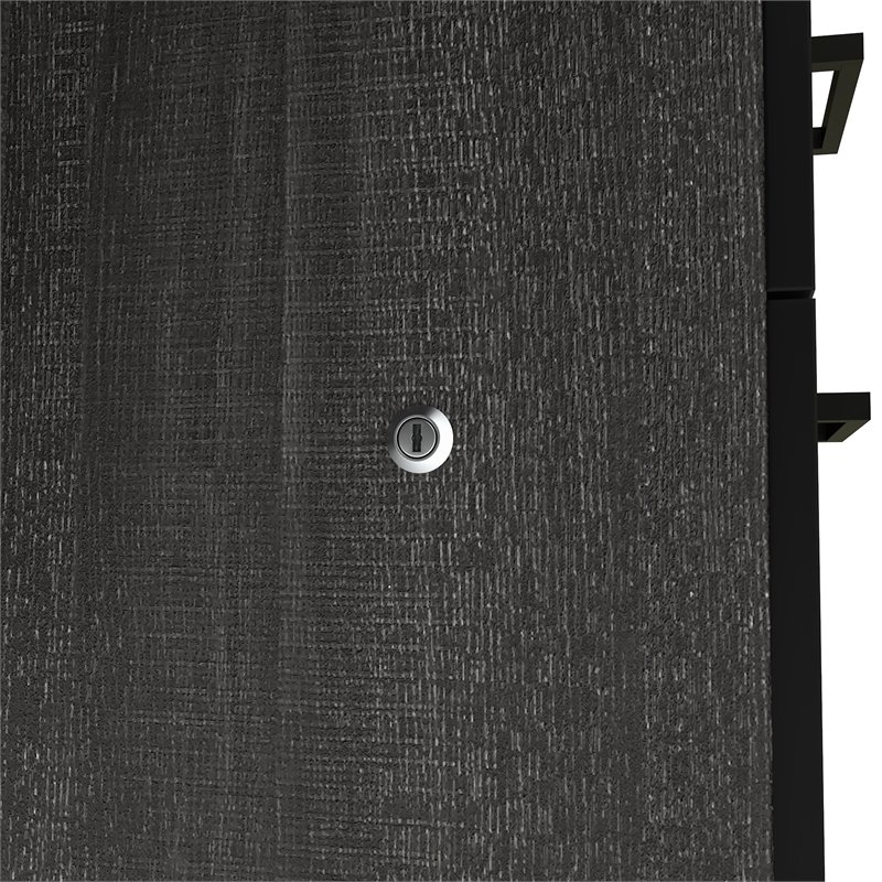 Atlin Designs Modern Wood L Shaped Computer Desk in Black/Bark Gray