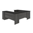 Atlin Designs U Shaped Computer Desk in Black and Bark Gray