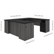 Atlin Designs U Shaped Computer Desk in Black and Bark Gray