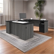 Atlin Designs U Shaped Computer Desk in Black and Bark Gray