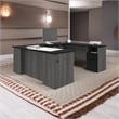 Atlin Designs U Shaped Computer Desk in Black and Bark Gray