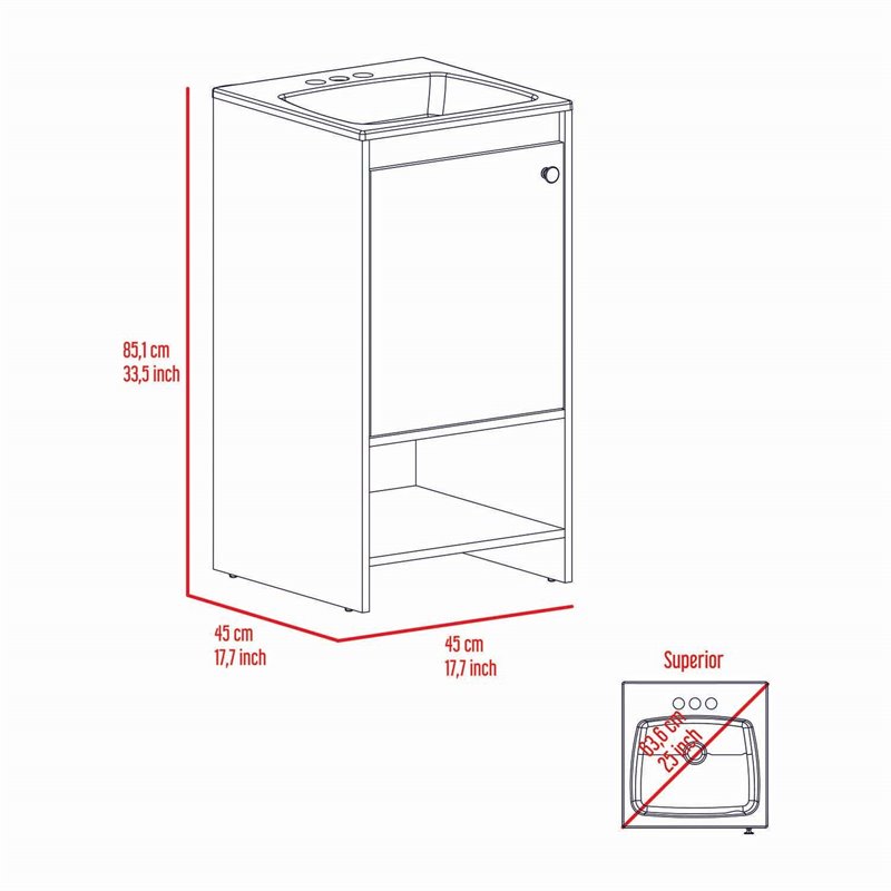 Atlin Designs Modern Metal Free Standing Vanity Cabinet in Light Gray