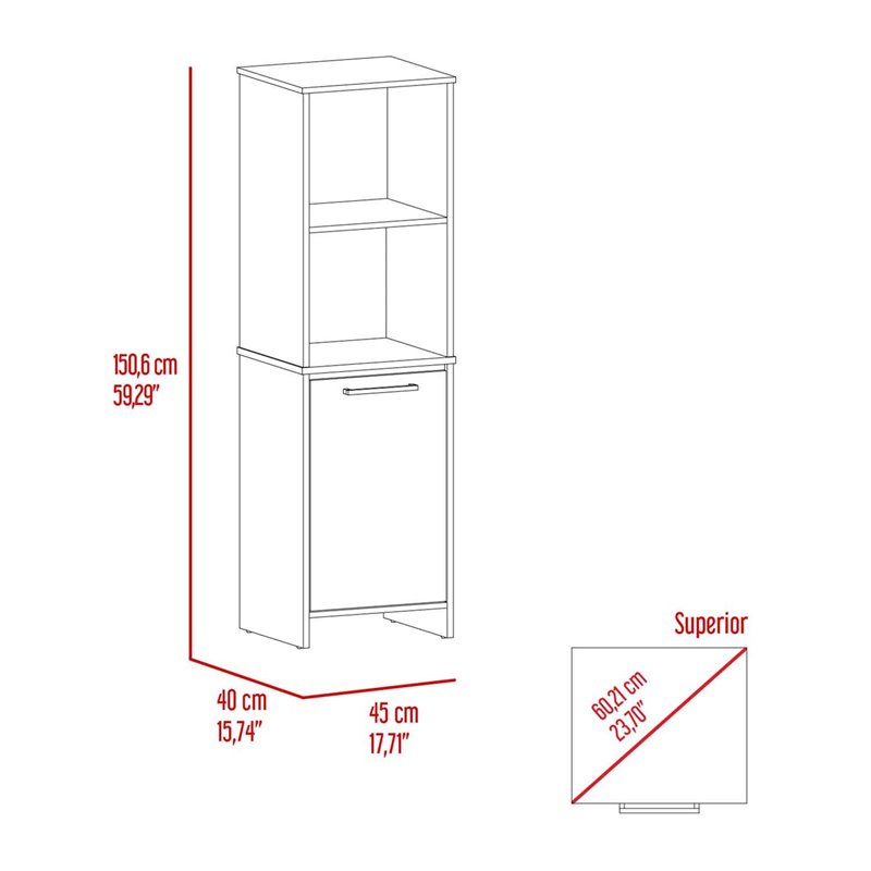 Atlin Designs Modern Wood Pantry Cabinet for Kitchen Room in White