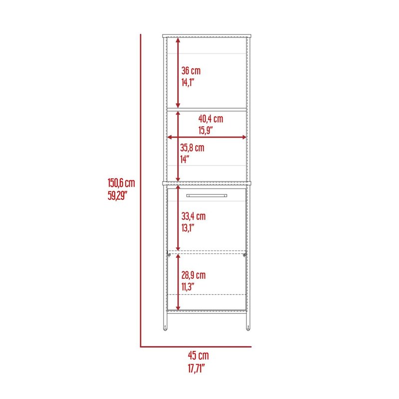 Atlin Designs Modern Wood Pantry Cabinet for Kitchen Room in White