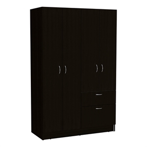 atlin designs 5-shelf modern wood bedroom armoire in black/white