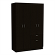 Atlin Designs 5-Shelf Modern Wood Bedroom Armoire in Black/White