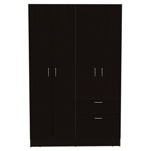 atlin designs modern wood bedroom armoire in black wenge/white