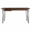 Atlin Designs Modern Wood Desk with Abstract Steel Legs in Mahogany