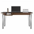 Atlin Designs Modern Wood Desk with Abstract Steel Legs in Mahogany