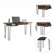 Atlin Designs Modern Wood Desk with Abstract Steel Legs in Mahogany
