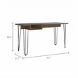 Atlin Designs Modern Wood Desk with Abstract Steel Legs in Mahogany
