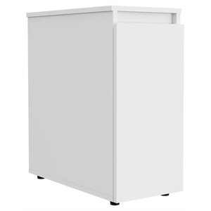 atlin designs wood bathroom storage cabinet with liftable top in white