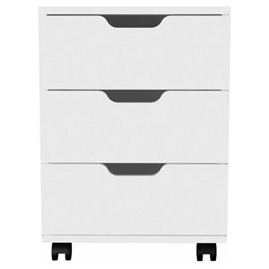 atlin designs 3-drawer modern wood mobile filing cabinet in white