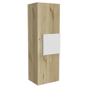atlin designs modern wood medicine cabinet in light oak/white