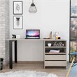 Atlin Designs Modern Wood Desk with 2-Drawer & 2 Shelves in Light Gray