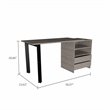 Atlin Designs Modern Wood Desk with 2-Drawer & 2 Shelves in Light Gray