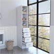 Atlin Designs Wood Linen Cabinet with 3 Shelves & 3-Drawer in White