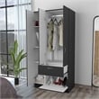 Atlin Designs Modern Wood Armoire with Two Cabinets in Black