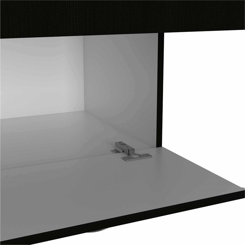 Atlin Designs Modern Wood Armoire with Two Cabinets in Black