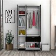 Atlin Designs Modern Wood Armoire with Two Cabinets in Black