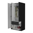 Atlin Designs Modern Wood Armoire with Two Cabinets in Black