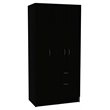 Atlin Designs Modern Wood Armoire with Two Cabinets in Black