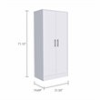 Atlin Designs Modern 2-Door Wood Armoire with 1 Hidden Drawer in White