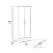 Atlin Designs Modern 2-Door Wood Armoire with 1 Hidden Drawer in White