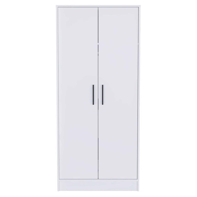 Atlin Designs Modern 2-Door Wood Armoire with 1 Hidden Drawer in White