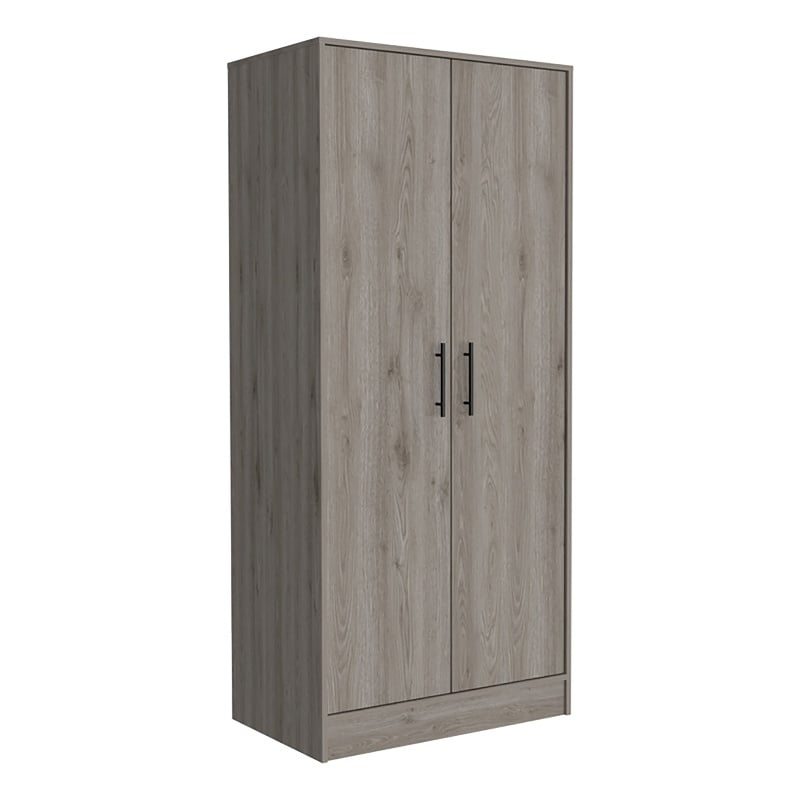 Atlin Designs Modern Wood Bedroom Armoire with Two Doors in Gray