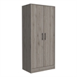 Atlin Designs Modern Wood Bedroom Armoire with Two Doors in Gray