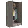 Atlin Designs Modern Wood Bedroom Armoire with Two Doors in Gray