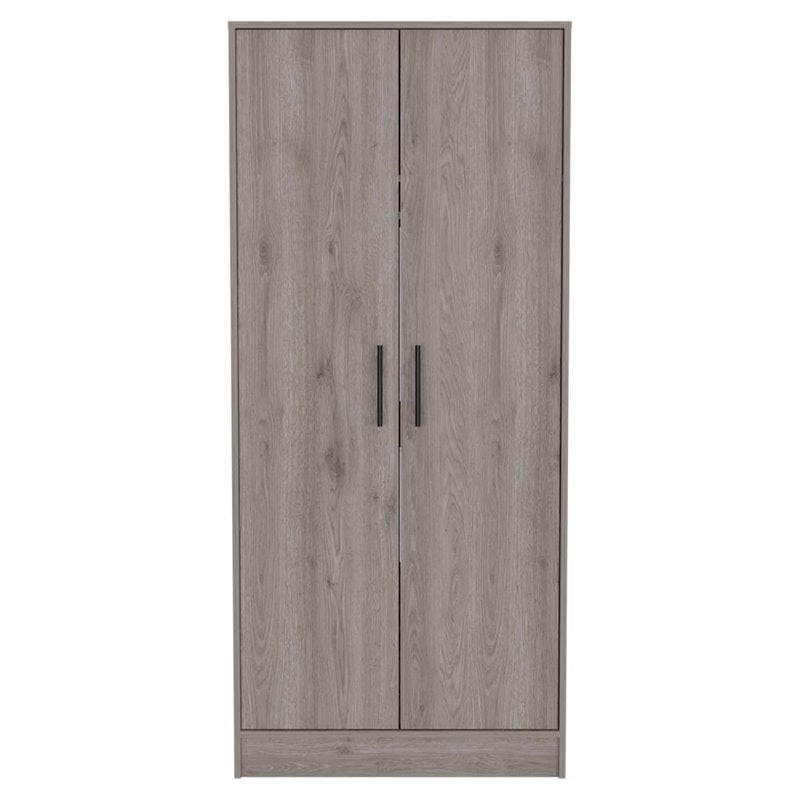 Atlin Designs Modern Wood Bedroom Armoire with Two Doors in Gray