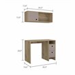 Atlin Designs 3-Drawer Modern Wood Office Desk Set in Light Oak/Taupe