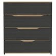 Atlin Designs Modern 4-Drawer Wood Bedroom Dresser in Black/Light Oak