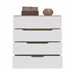 Atlin Designs Modern 4-Drawer Wood Bedroom Dresser in White/Light Oak