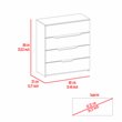 Atlin Designs Modern 4-Drawer Wood Bedroom Dresser in White/Light Oak