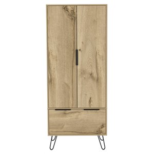 atlin designs wood closet with 2 door cabinets & one drawer in light oak